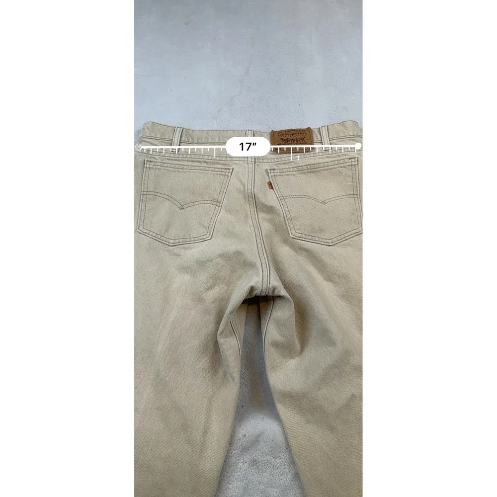 Vintage Levis 550 Orange Tab Relaxed Fit Tapered Leg‎ Jeans Tan Beige 36x30 USA